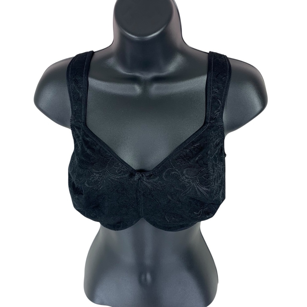 Triumph Black Floral Lace Bra – Size 36DD